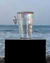 Shankh Vase – Minimalist Handblown Glass Vase with Shankh Accent